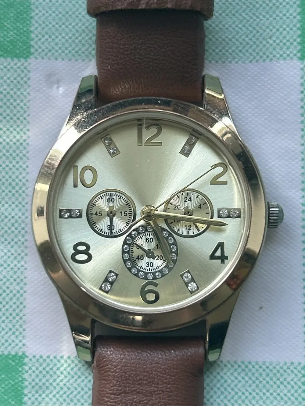 Gold Tone Brown Band Women’s Quartz Watch